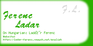 ferenc ladar business card